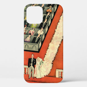 Vintage Wedding, Art Deco Bride and Groom Newlywed iPhone 12 Case