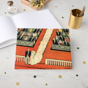 Vintage Wedding, Art Deco Bride and Groom Newlywed Guest Book