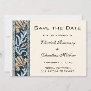 Vintage Wedding, Art Nouveau Iris Flowers Floral Save The Date