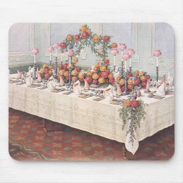 Vintage Wedding Banquet Table Mouse Mat (Front)