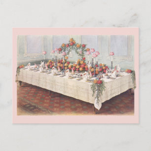 Vintage Wedding Banquet Table Postcard