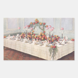 Vintage Wedding Banquet Table Rectangular Sticker