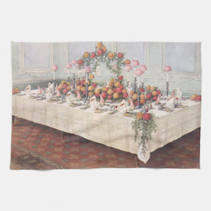 Vintage Wedding Banquet Table Tea Towel