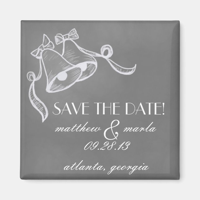 Vintage Wedding Bells "Save the Date" Magnets (Front)