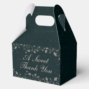Vintage Wedding Black Tan Elegant Thank You Favour Box