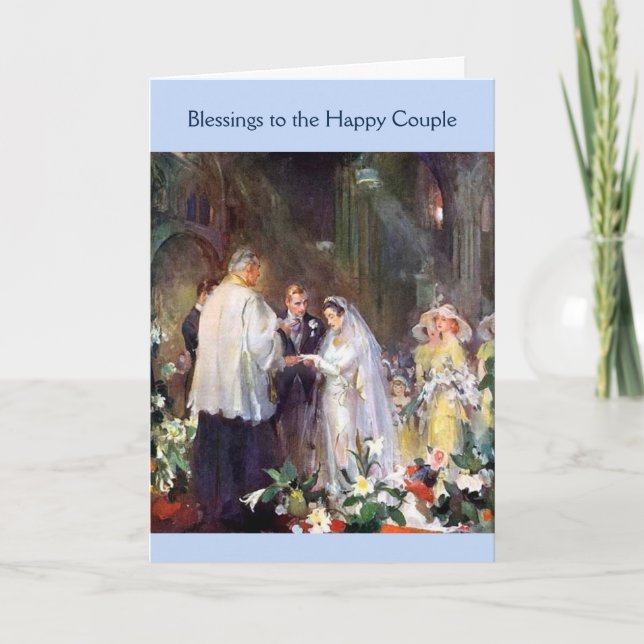 Vintage Wedding - Blessing to the Happy Couple, Card (Front)