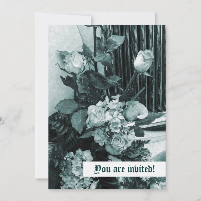 Vintage Wedding Bouquet Invitation (Front)