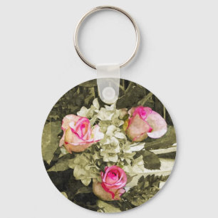 Vintage Wedding Bouquet Key Ring