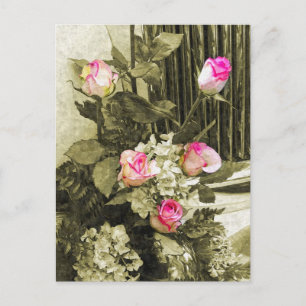 Vintage Wedding Bouquet Postcard