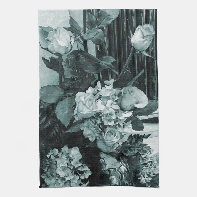 Vintage Wedding Bouquet Tea Towel (Vertical)