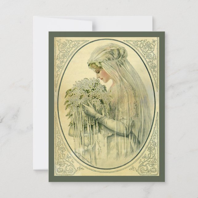 Vintage Wedding Bridal Portrait Invitation (Front)