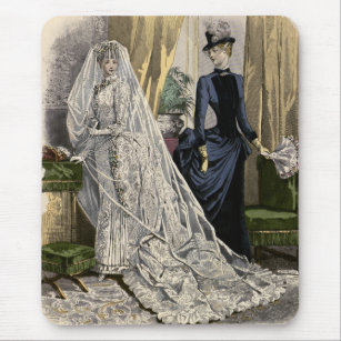 Vintage Wedding Bridal Portrait, Victorian Bride Mouse Mat