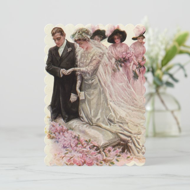 Vintage Wedding, Bridal Shower Invitation (Standing Front)