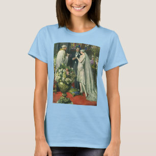 Vintage Wedding, Bride and Groom with Menorah T-Shirt
