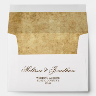 Vintage wedding Bride Groom Once upon a time Envelope