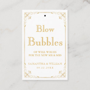Vintage Wedding Bubble Wand Tag Custom Colour