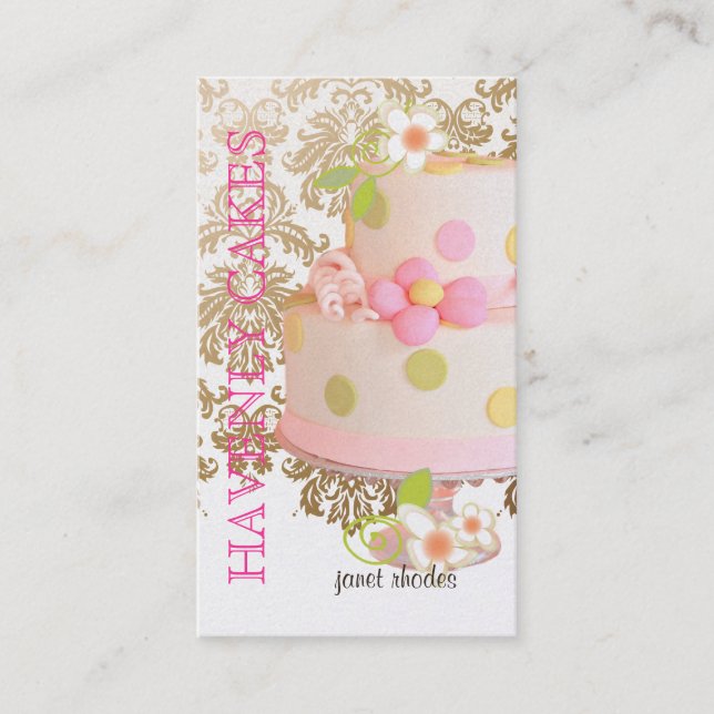 Vintage, Wedding Cake/Bakery/pâtisserie Business Card (Front)