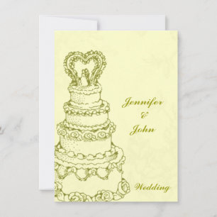 Vintage Wedding Cake Invitation