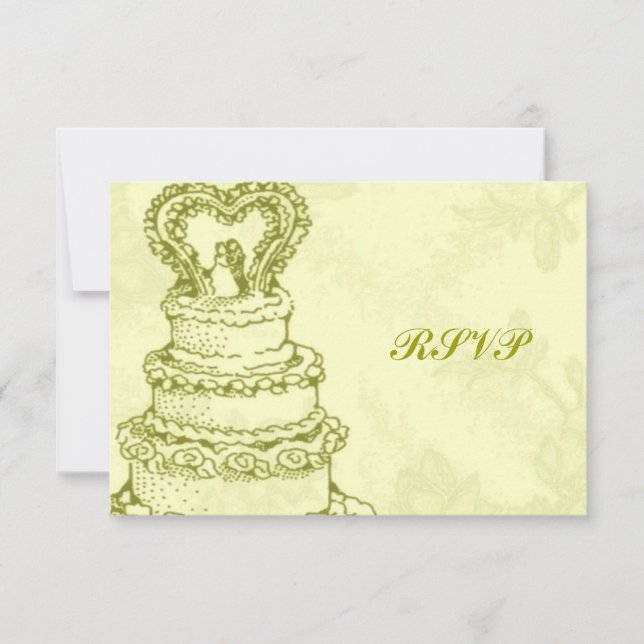 Vintage Wedding Cake RSVP Card (Front)