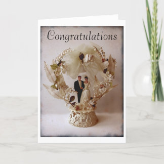 Vintage Wedding Cake Topper greeting card