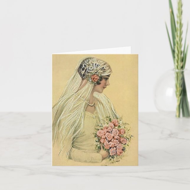 Vintage Wedding Card Bride (Front)