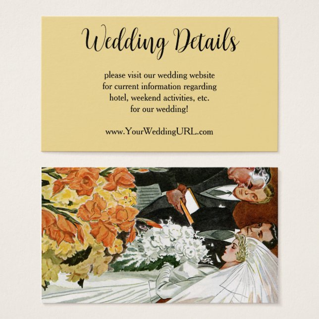 Vintage Wedding Ceremony, Bride Groom Newlyweds (Front & Back)