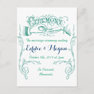 Vintage Wedding Ceremony Postcard