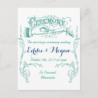 Vintage Wedding Ceremony Postcard