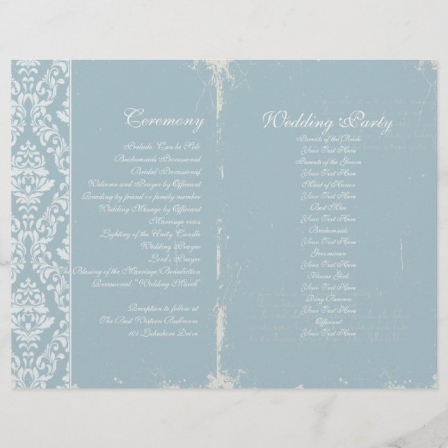 Vintage Wedding Ceremony Program (Front)