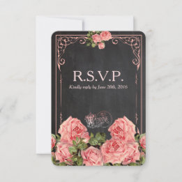 Vintage Wedding Chalkboard - Reply Card