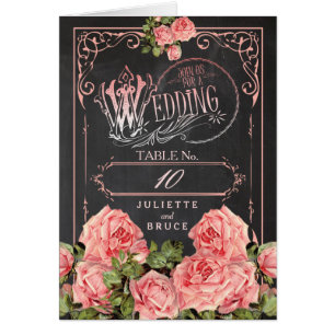 Vintage Wedding Chalkboard - Table Number Card