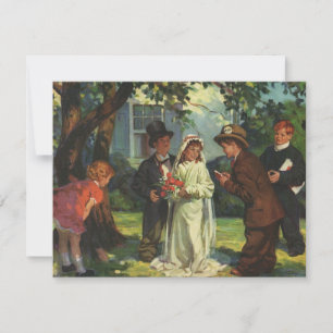 Vintage Wedding, Children Pretend Bride and Groom