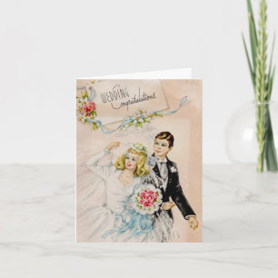 Vintage Wedding Congratulations Card