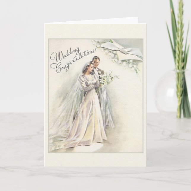Vintage Wedding Congratulations Card (Front)