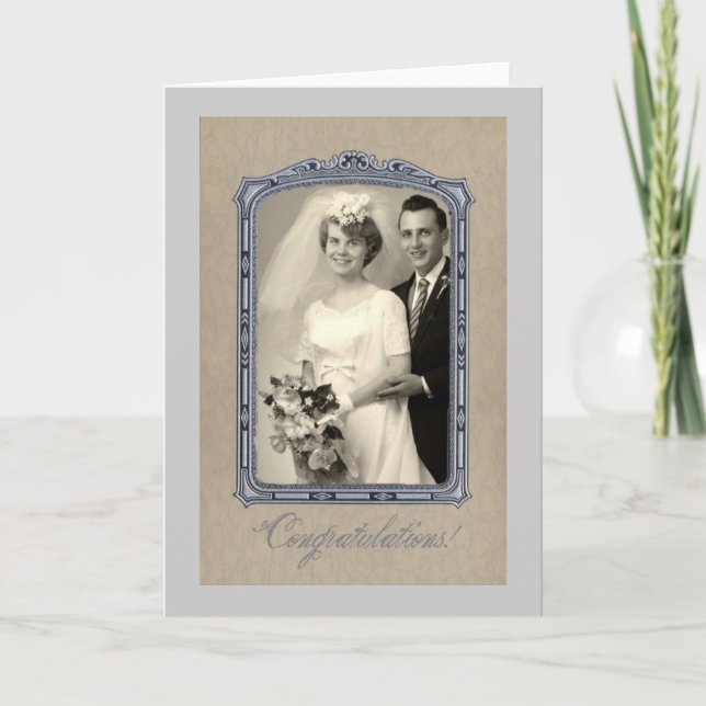 Vintage Wedding Congratulations Card (Front)