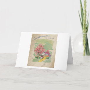 Vintage Wedding Congratulations Card