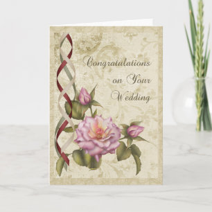 Vintage Wedding Congratulations Card