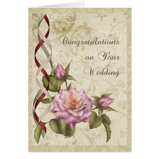 Vintage Wedding Congratulations Greeting Card | Zazzle
