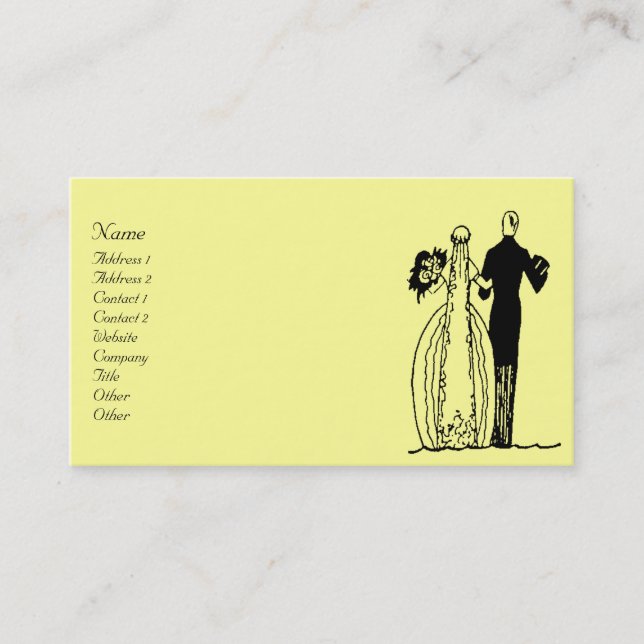 Vintage Wedding Couple Business Card (Front)
