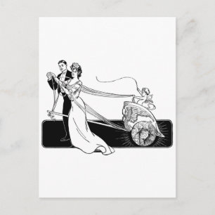 Vintage Wedding Couple Postcard