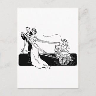 Vintage Wedding Couple Postcard