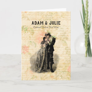 Vintage Wedding Customisable Old Fashioned Couple  Card