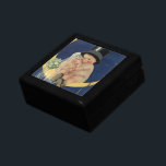 Vintage Wedding, Cute Bride and Groom on a Moon Gift Box<br><div class="desc">Vintage illustration love and romance wedding image featuring a cute baby couple sitting on a crescent moon in the night sky with twinkling stars. The bride has a sheer veil and a wedding floral bouquet of flowers and the groom has a top hat.</div>