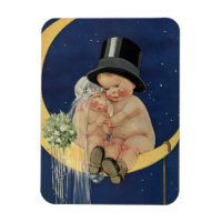 Vintage Wedding, Cute Bride and Groom on a Moon