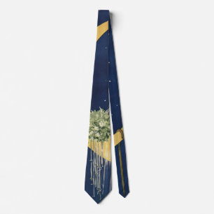 Vintage Wedding, Cute Bride and Groom on a Moon Tie