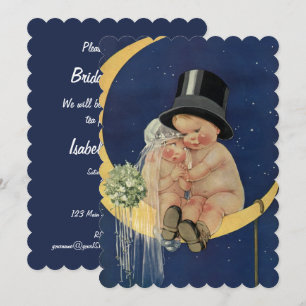 Vintage Wedding, Cute Retro Bridal Shower Party Invitation