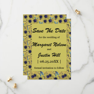 Vintage Wedding Dandelion and Dragonfly Themed Save The Date
