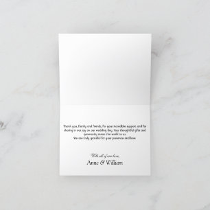 Vintage wedding decor Folded Thank You Card