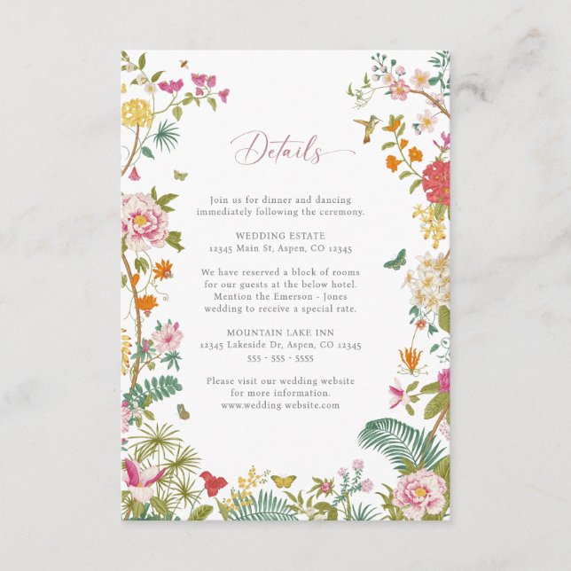 Vintage Wedding Detail Card (Front)