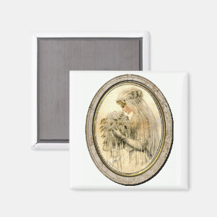 Vintage Wedding Dress Victorian Bride Magnet